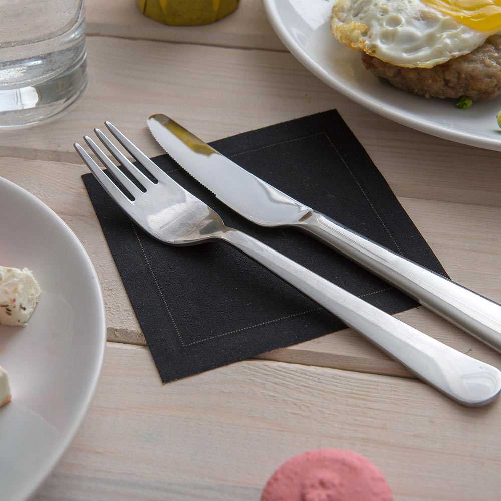 Luxenap Square Black Cotton Cocktail Napkin - Organic, Disposable - 4 1/2" x 4 1/2" - 50 count box