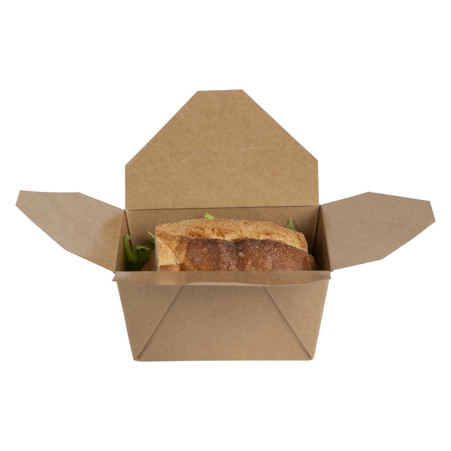 Bio Tek 30 oz Rectangle Kraft Paper #1 Bio Box Take Out Container - 5" x 4" x 2 1/2" - 200 count box