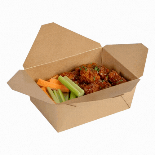 Bio Tek 98 oz Rectangle Kraft Paper #4 Bio Box Take Out Container - 8 1/2" x 6 1/4" x 3 1/2" - 200 count box