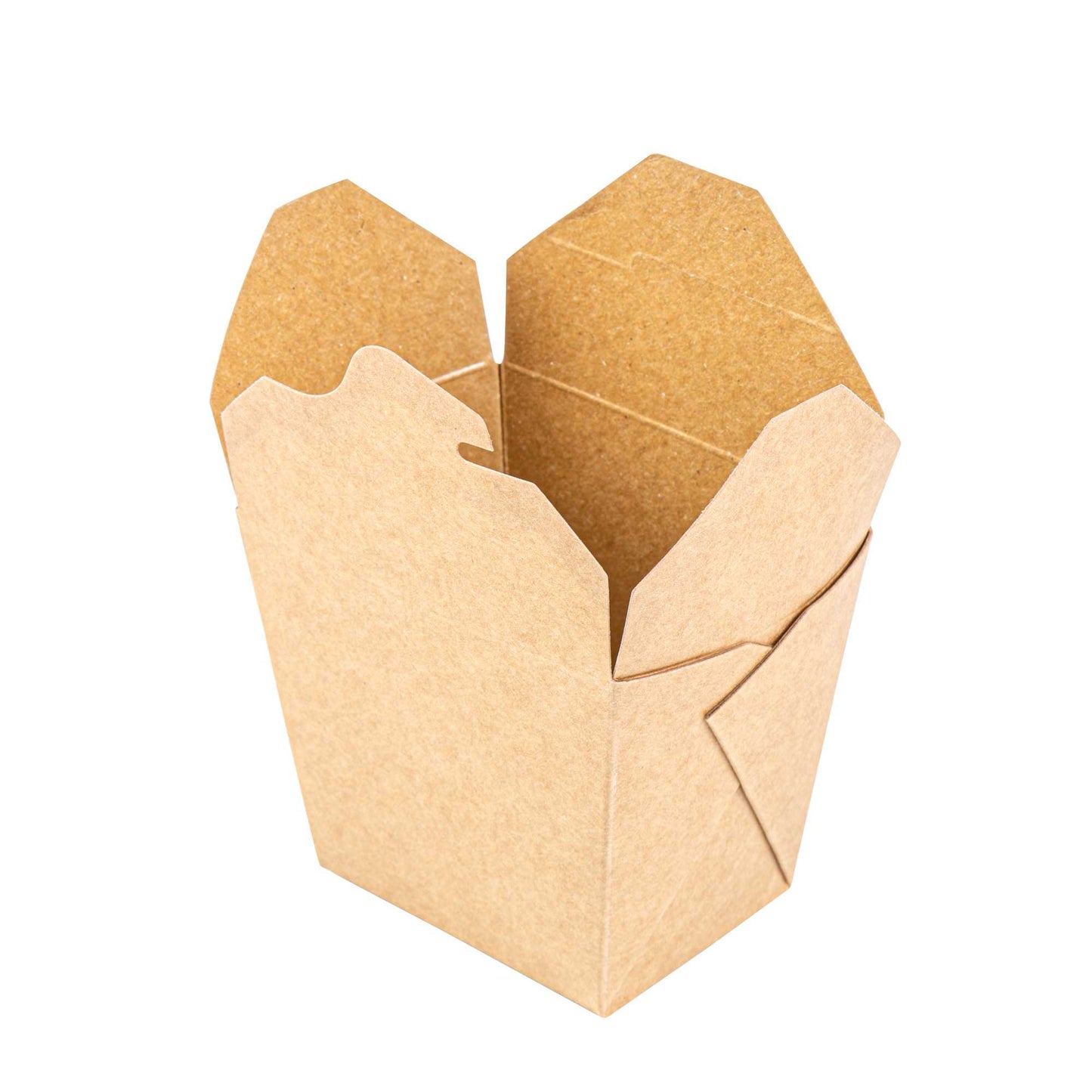 Bio Tek 16 oz Square Kraft Paper Noodle Take Out Container - 3 1/2" x 3" x 3 1/4" - 200 count box