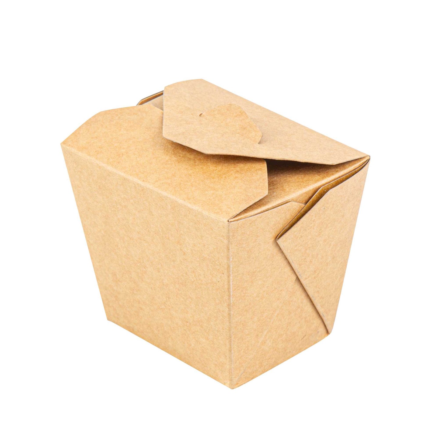 Bio Tek 16 oz Square Kraft Paper Noodle Take Out Container - 3 1/2" x 3" x 3 1/4" - 200 count box