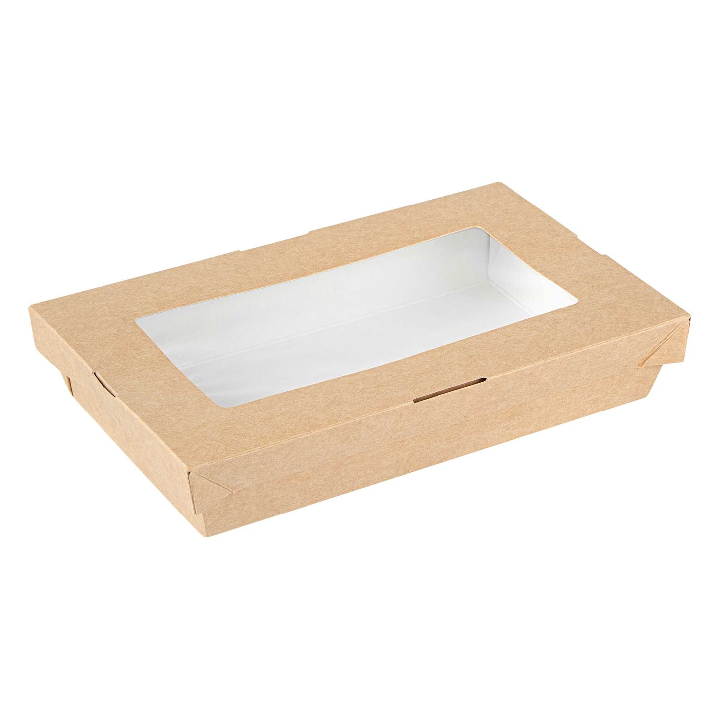 Cafe Vision 34 oz Rectangle Kraft Paper Large Take Out Container - 8 1/2" x 5 1/4" x 1 1/2" - 200 count box