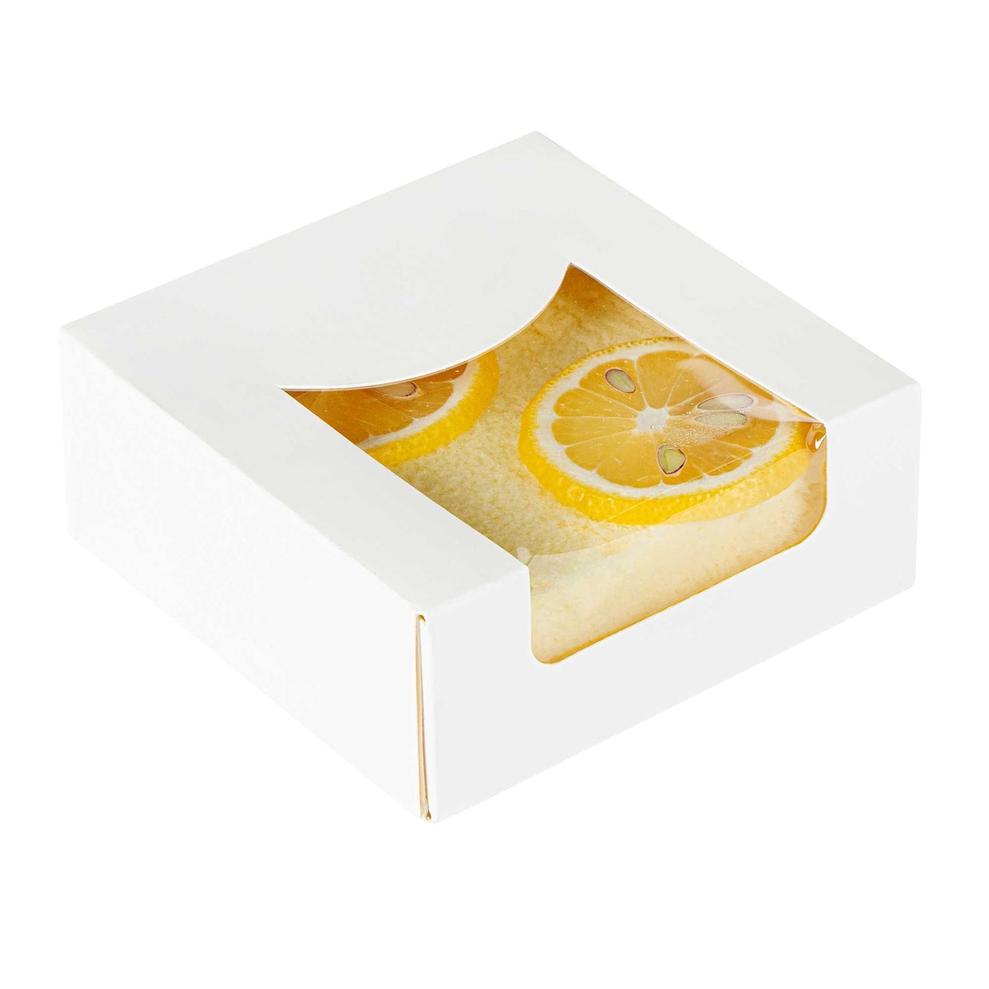 Cafe Vision 11 oz Square White Paper Small Take Out Container - 4" x 4" x 1 1/2" - 200 count box