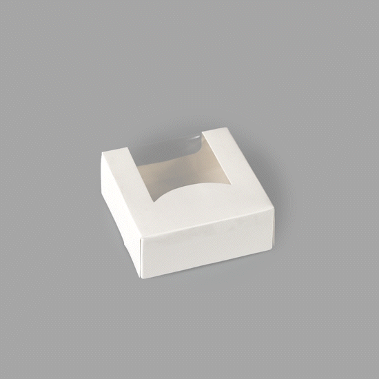 Cafe Vision 11 oz Square White Paper Small Take Out Container - 4" x 4" x 1 1/2" - 200 count box