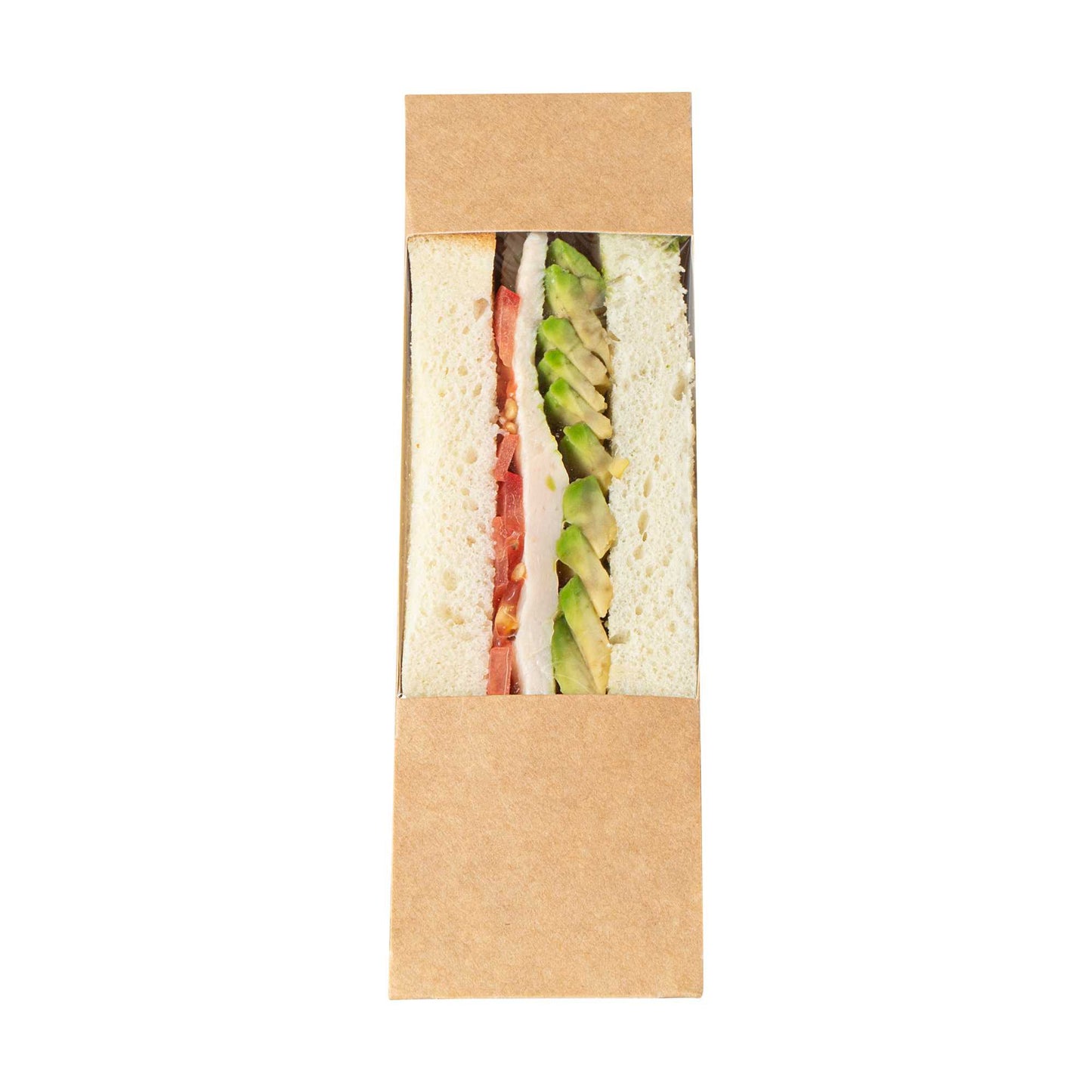 Cafe Vision Triangle Kraft Paper Small Sandwich Box - 4 3/4" x 4 3/4" x 2" - 200 count box