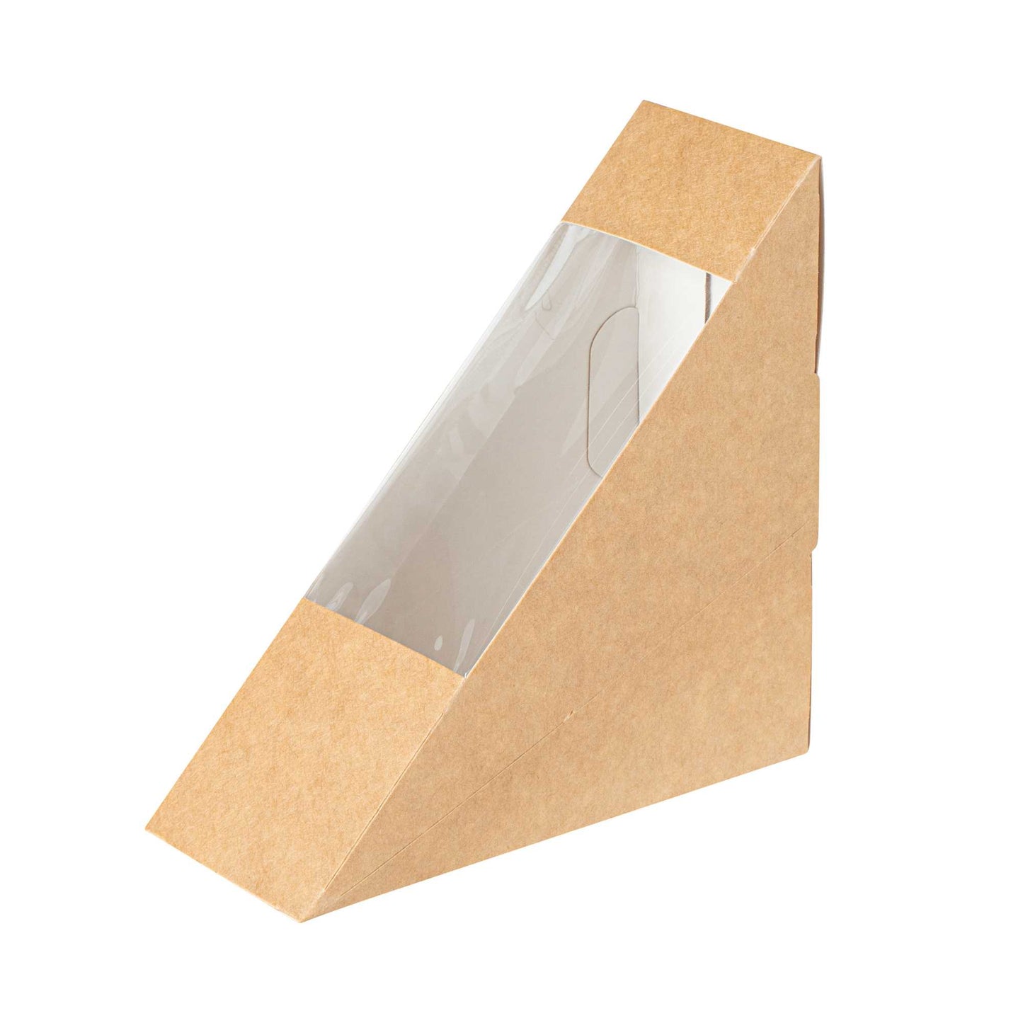 Cafe Vision Triangle Kraft Paper Small Sandwich Box - 4 3/4" x 4 3/4" x 2" - 200 count box