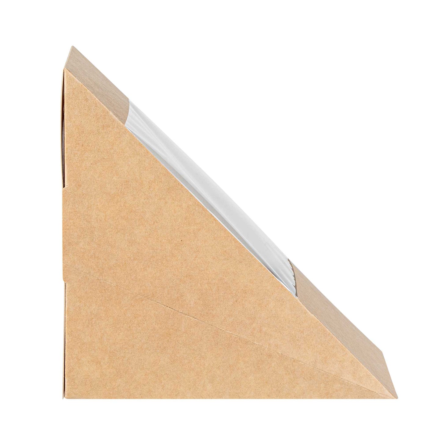Cafe Vision Triangle Kraft Paper Large Sandwich Box - 4 3/4" x 4 3/4" x 3 1/4" - 200 count box