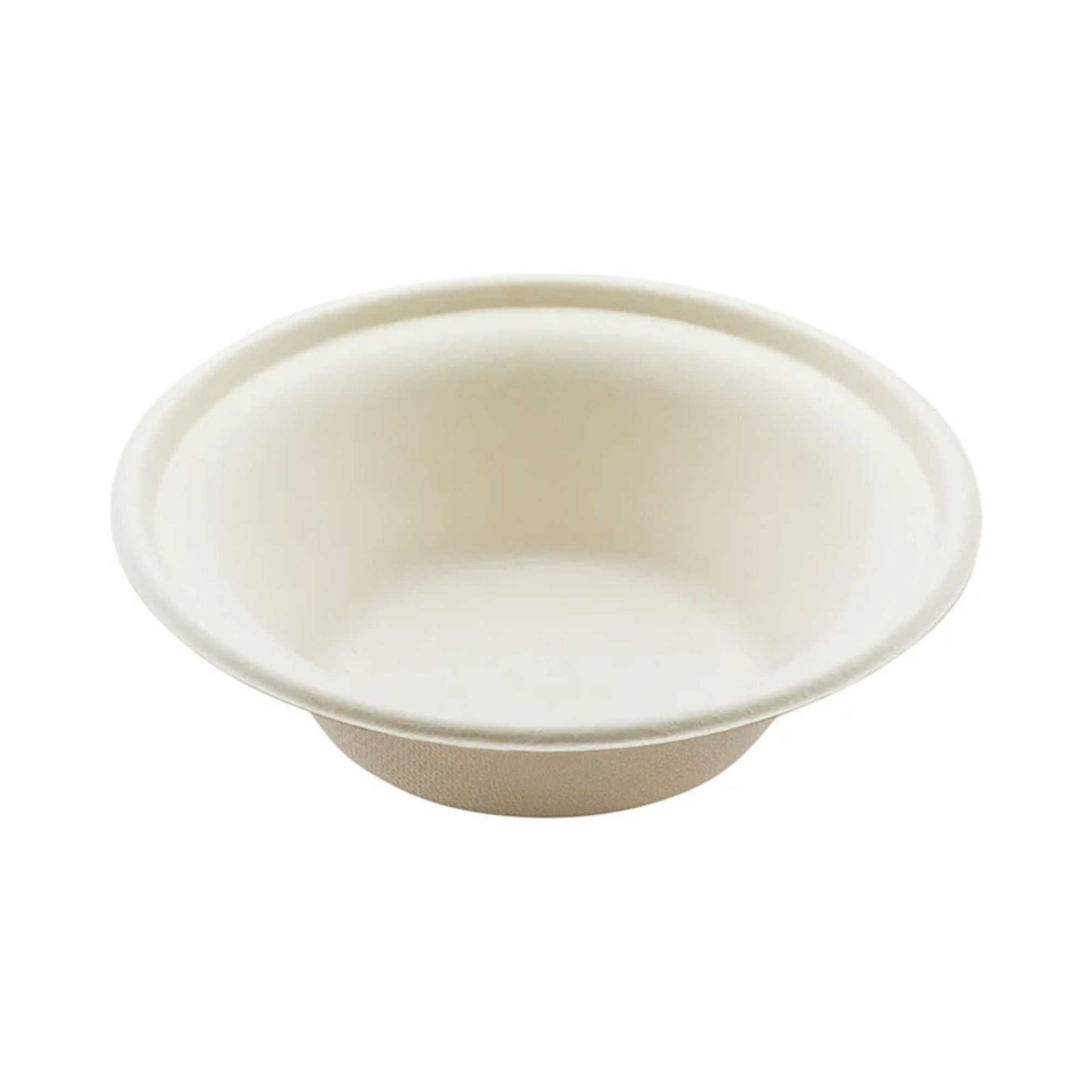 Pulp Tek 12 oz Round White Sugarcane / Bagasse Bowl - 6" x 6" x 1 3/4" - 100 count box