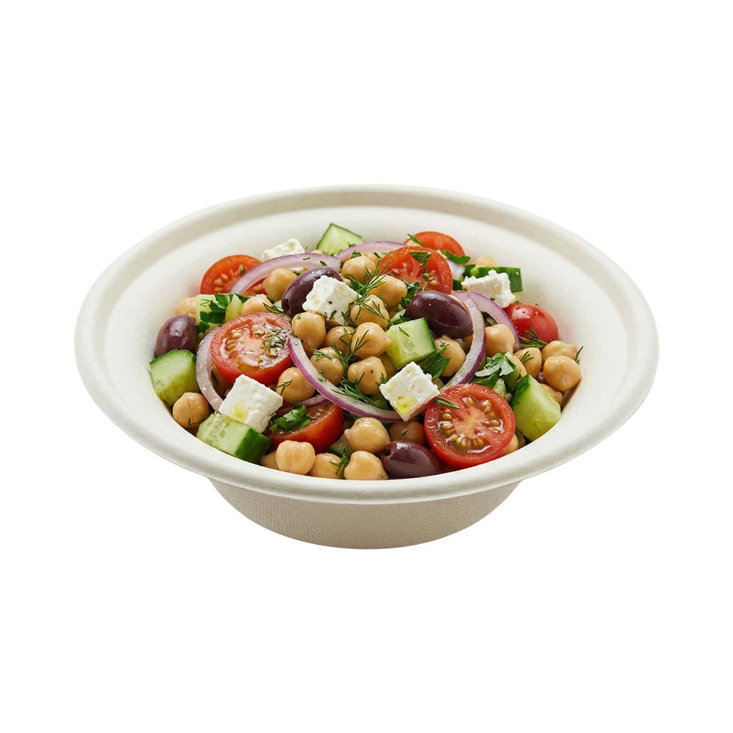 Pulp Tek 12 oz Round White Sugarcane / Bagasse Bowl - 6" x 6" x 1 3/4" - 100 count box