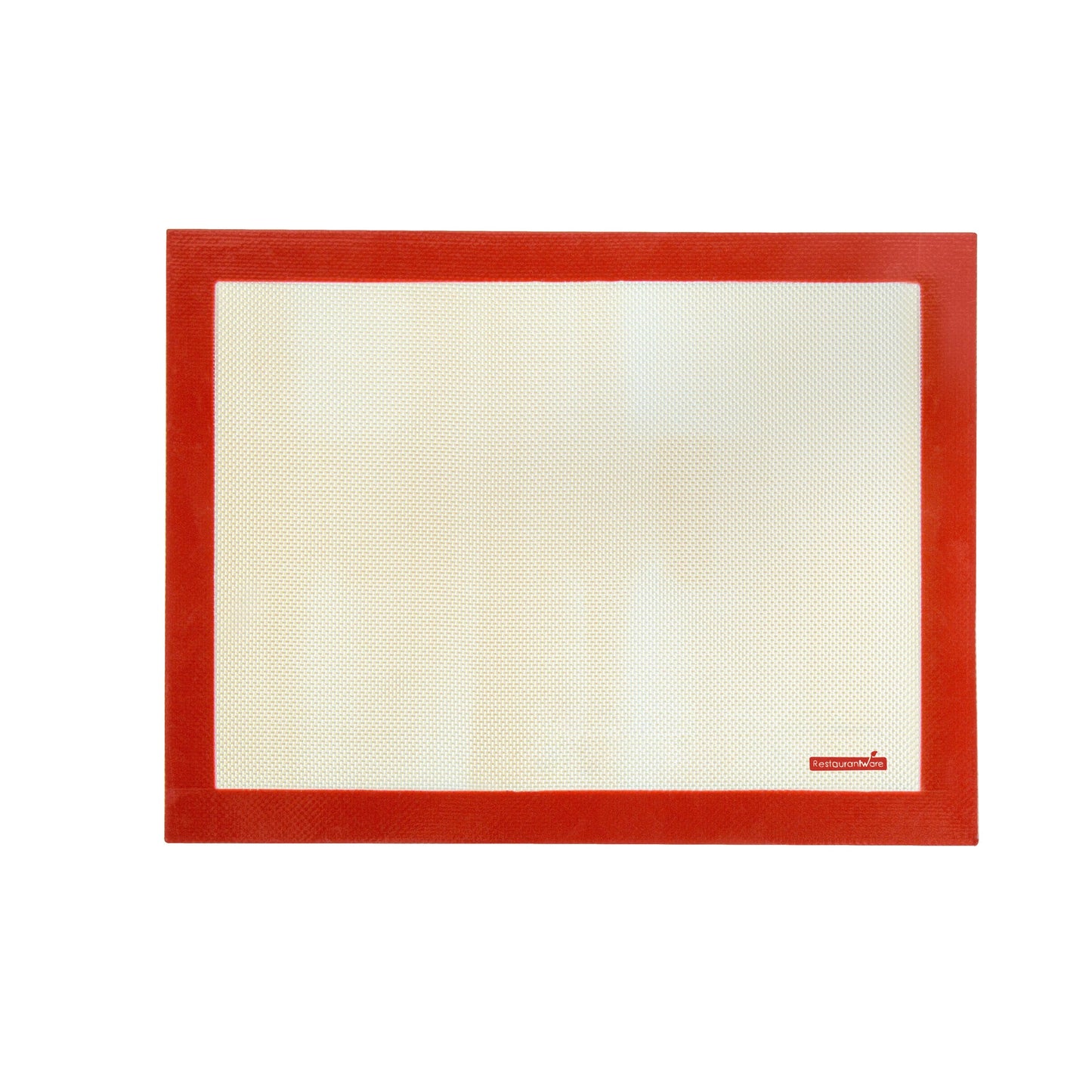 Pastry Tek Rectangle Tan and Red Silicone Half Size Baking Mat - Ultra Durable - 11 3/4" x 15 3/4" - 1 count box