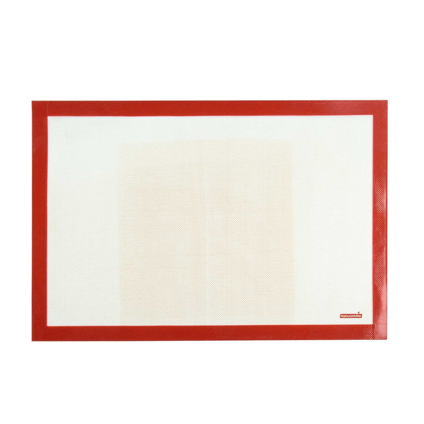 Pastry Tek Rectangle Tan and Red Silicone Full Size Baking Mat - Ultra Durable - 15 3/4" x 23 1/2" - 1 count box