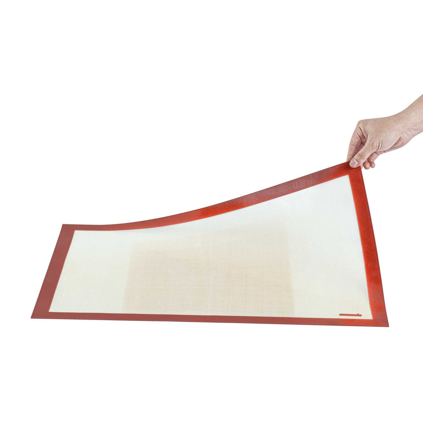 Pastry Tek Rectangle Tan and Red Silicone Full Size Baking Mat - Ultra Durable - 15 3/4" x 23 1/2" - 1 count box