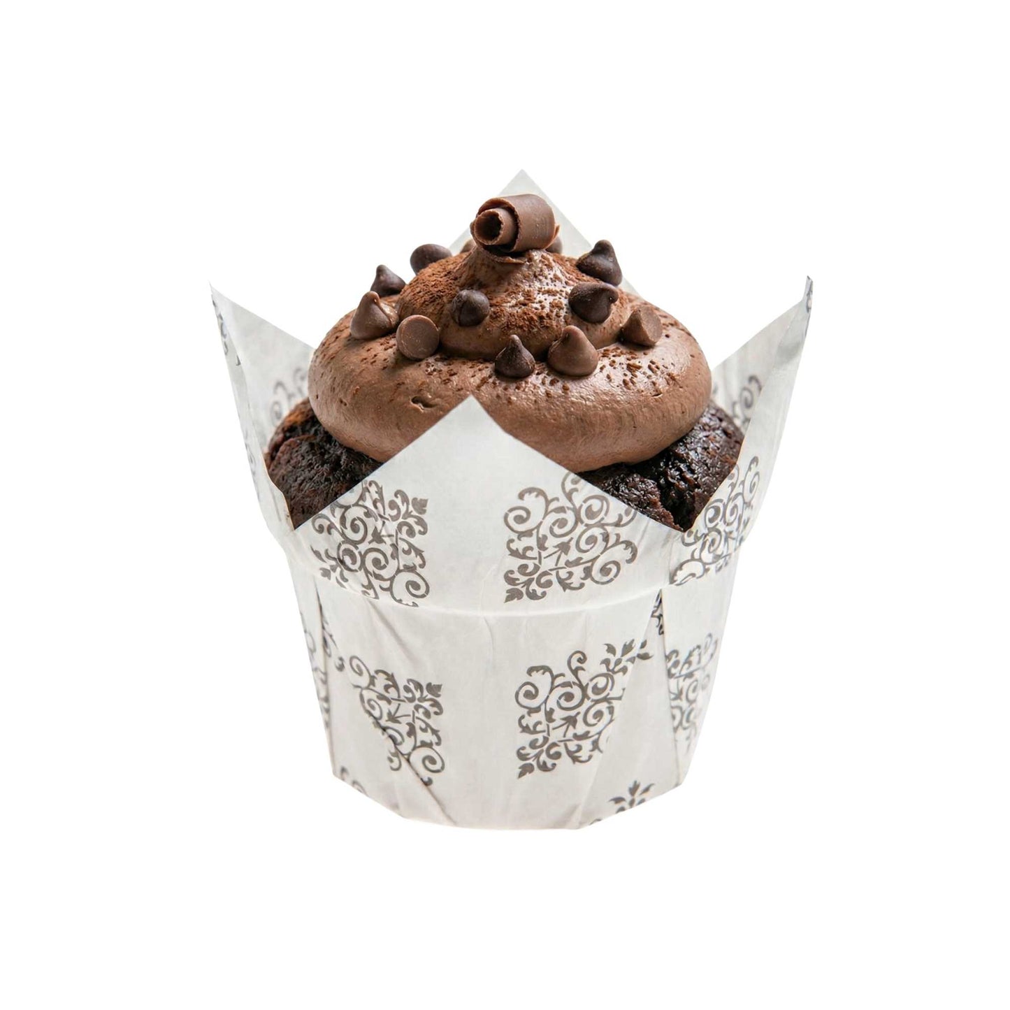 Panificio 1 oz Tulip Vintage Floral Paper Regular Baking Cup - 3" x 3" x 3 1/2" - 200 count box