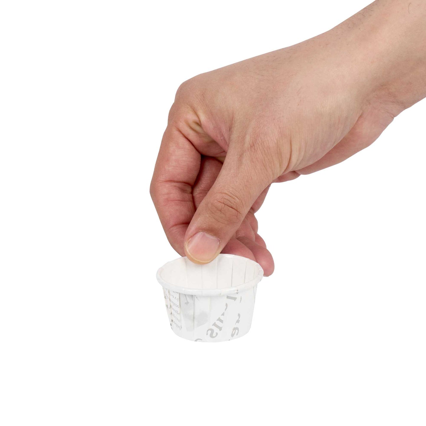 Panificio 1 oz Round Newsprint Paper Small Baking Cup - Pleated - 2" x 2" x 1 1/4" - 200 count box