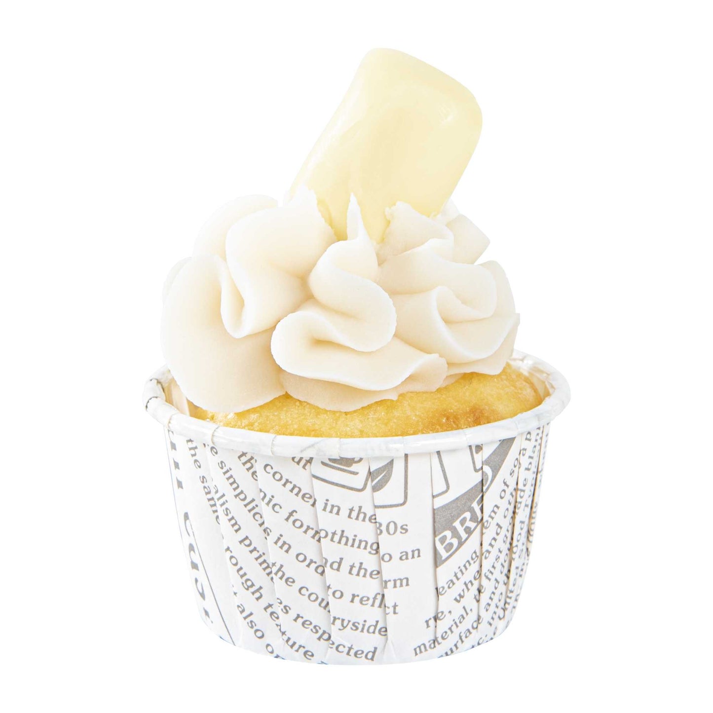 Panificio 2 oz Round Newsprint Paper Medium Baking Cup - Pleated - 2 1/4" x 2 1/4" x 1 1/2" - 200 count box