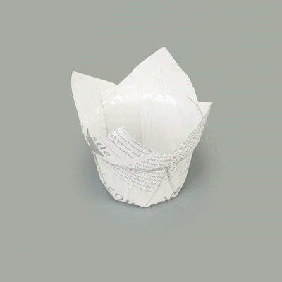Panificio 1 oz Tulip Newsprint Paper Regular Baking Cup - 3" x 3" x 3 1/2" - 200 count box