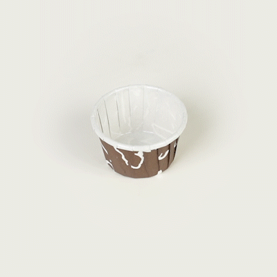 Panificio 1 oz Round Chocolate Wisp Paper Small Baking Cup - Pleated - 2" x 2" x 1 1/4" - 200 count box