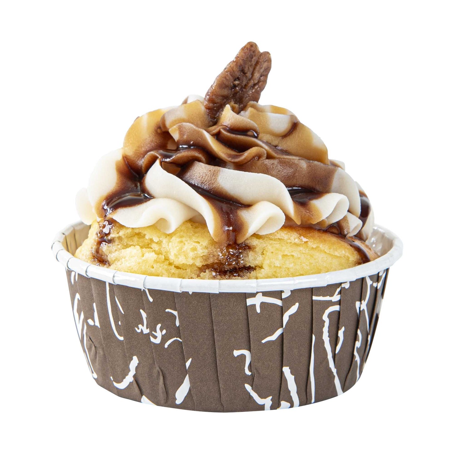 Panificio 5 oz Round Chocolate Wisp Paper Large Baking Cup - Pleated - 3 3/4" x 3 3/4" x 1 1/2" - 200 count box