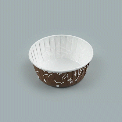 Panificio 5 oz Round Chocolate Wisp Paper Large Baking Cup - Pleated - 3 3/4" x 3 3/4" x 1 1/2" - 200 count box