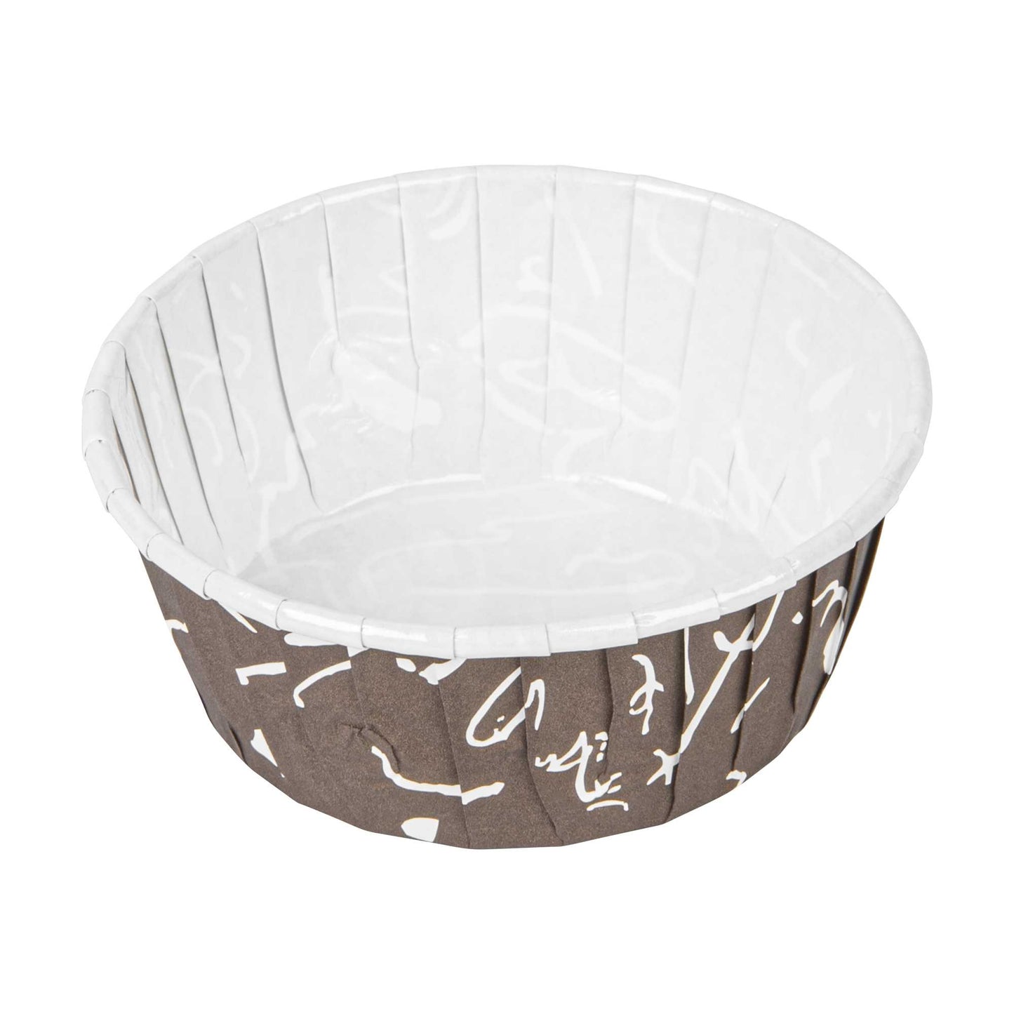 Panificio 5 oz Round Chocolate Wisp Paper Large Baking Cup - Pleated - 3 3/4" x 3 3/4" x 1 1/2" - 200 count box