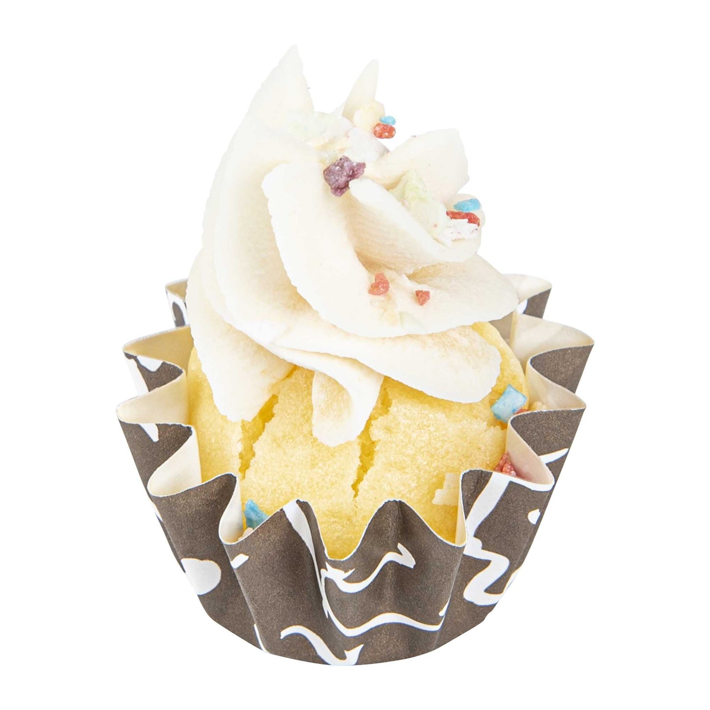 Panificio 0.4 oz Round Chocolate Wisp Paper Mini Baking Cup - Flared - 2" x 2" x 1/2" - 200 count box