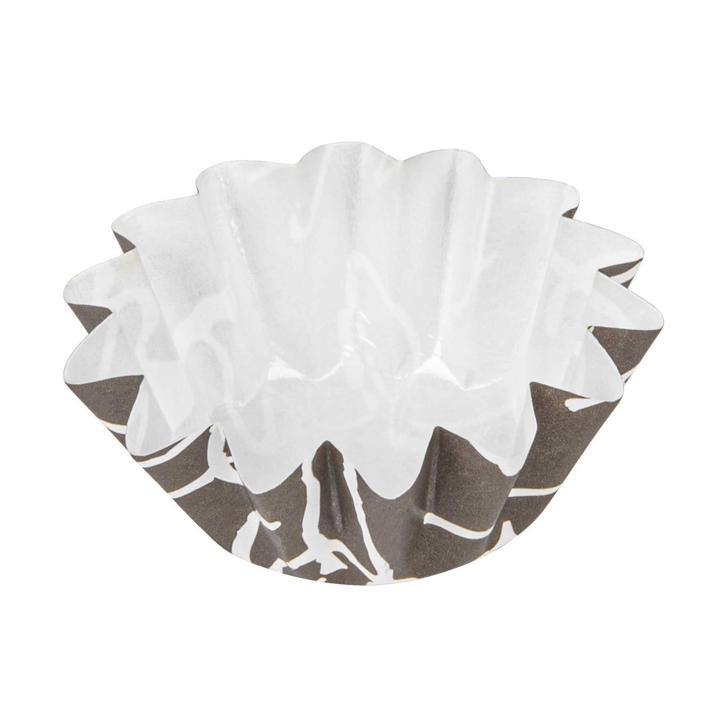Panificio 0.4 oz Round Chocolate Wisp Paper Mini Baking Cup - Flared - 2" x 2" x 1/2" - 200 count box