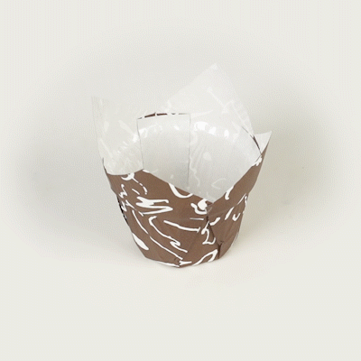 Panificio 1 oz Tulip Chocolate Wisp Paper Regular Baking Cup - 3" x 3" x 3 1/2" - 200 count box
