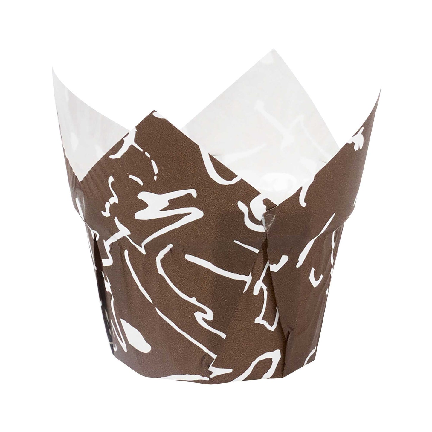 Panificio 1 oz Tulip Chocolate Wisp Paper Regular Baking Cup - 3" x 3" x 3 1/2" - 200 count box