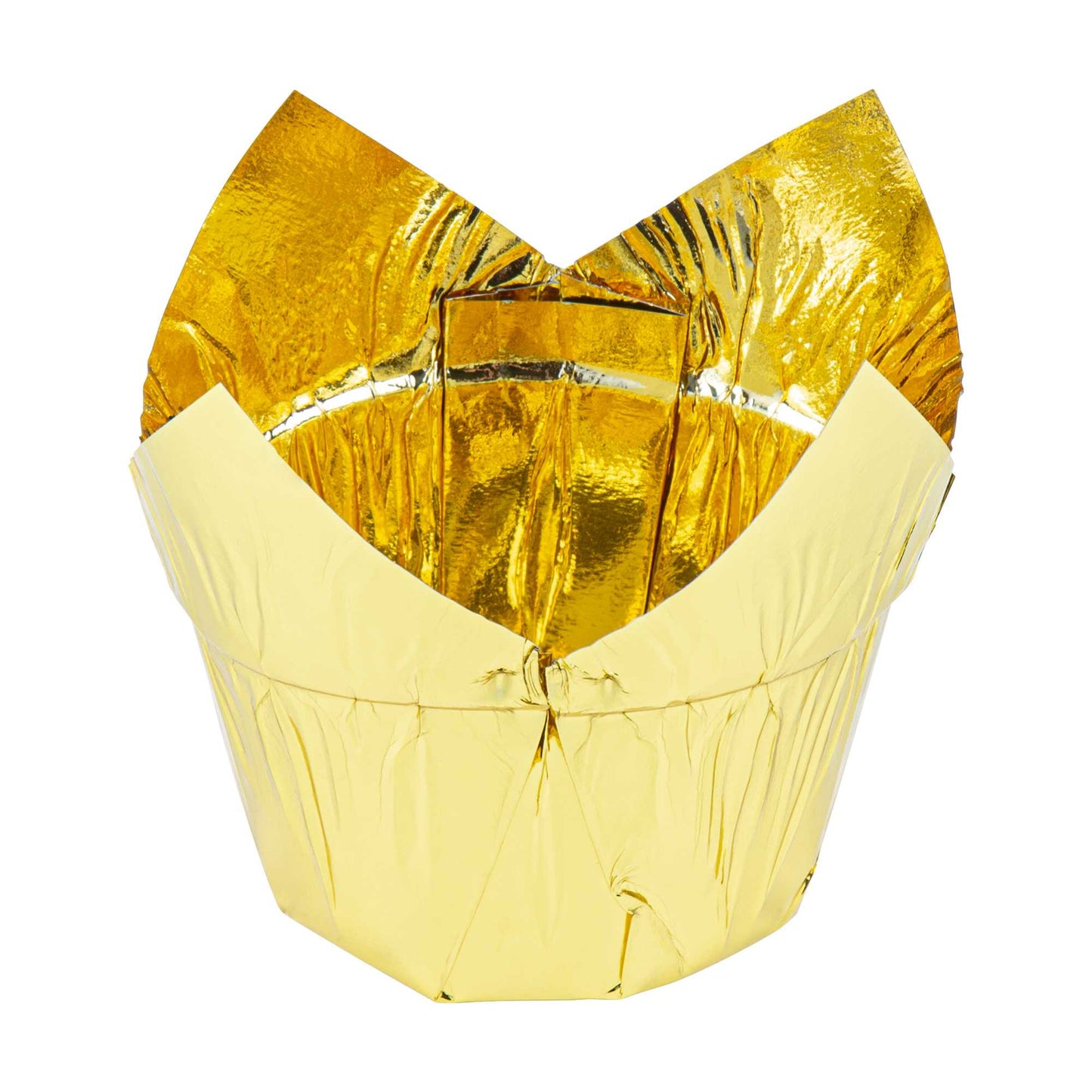 Panificio 4 oz Tulip Rose Gold Paper Regular Baking Cup - 2 1/4" x 2 1/4" x 1 1/2" - 200 count box