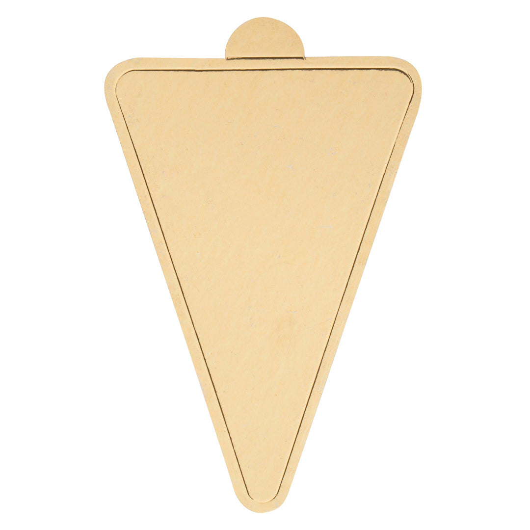 Pastry Tek Triangle Gold Paper SturdyServe Base - 3" x 4 3/4" - 200 count box