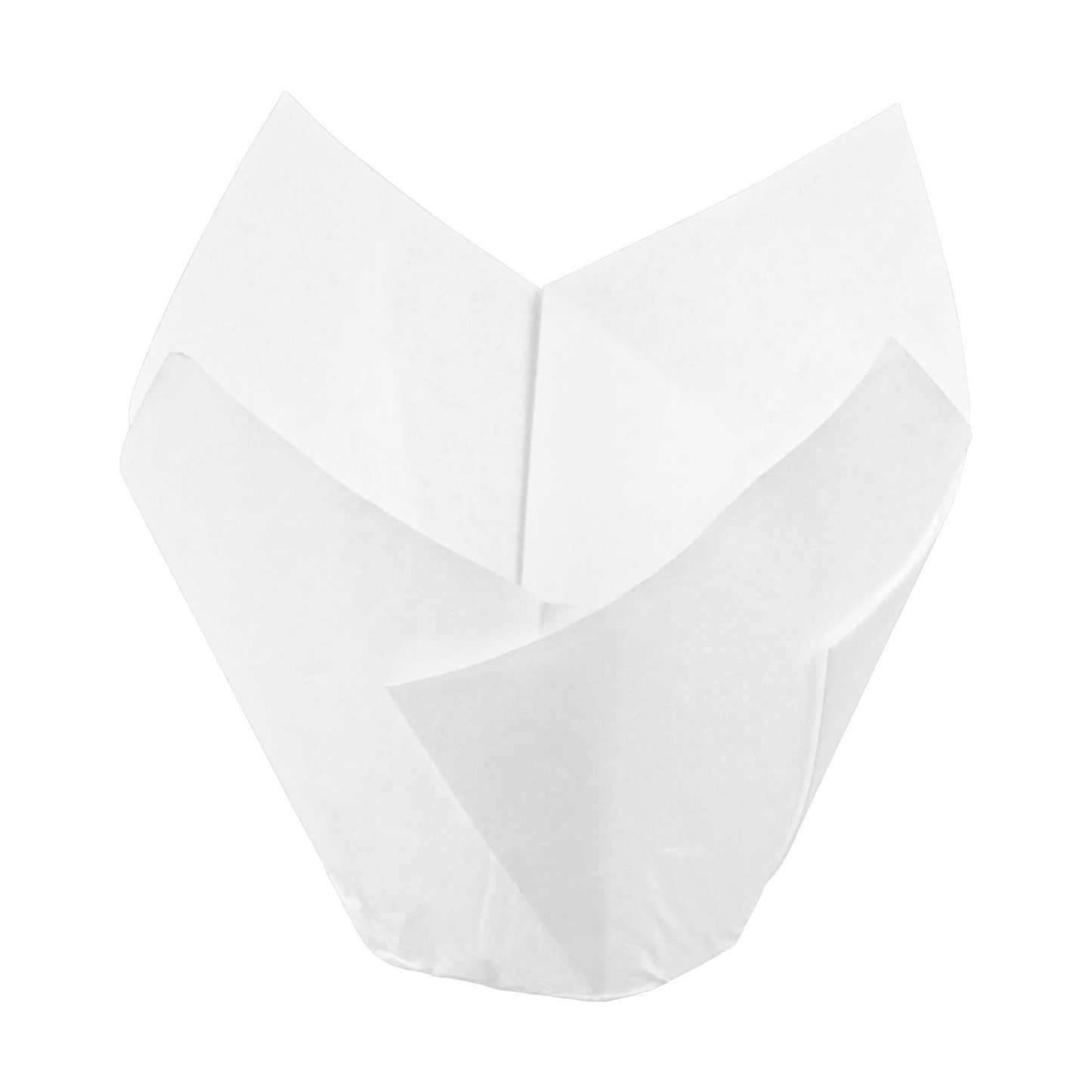 Panificio 2 oz Tulip Sugar White Paper Baking Cup - Greaseproof - 1 1/2" x 1 1/2" x 2 1/4" - 200 count box
