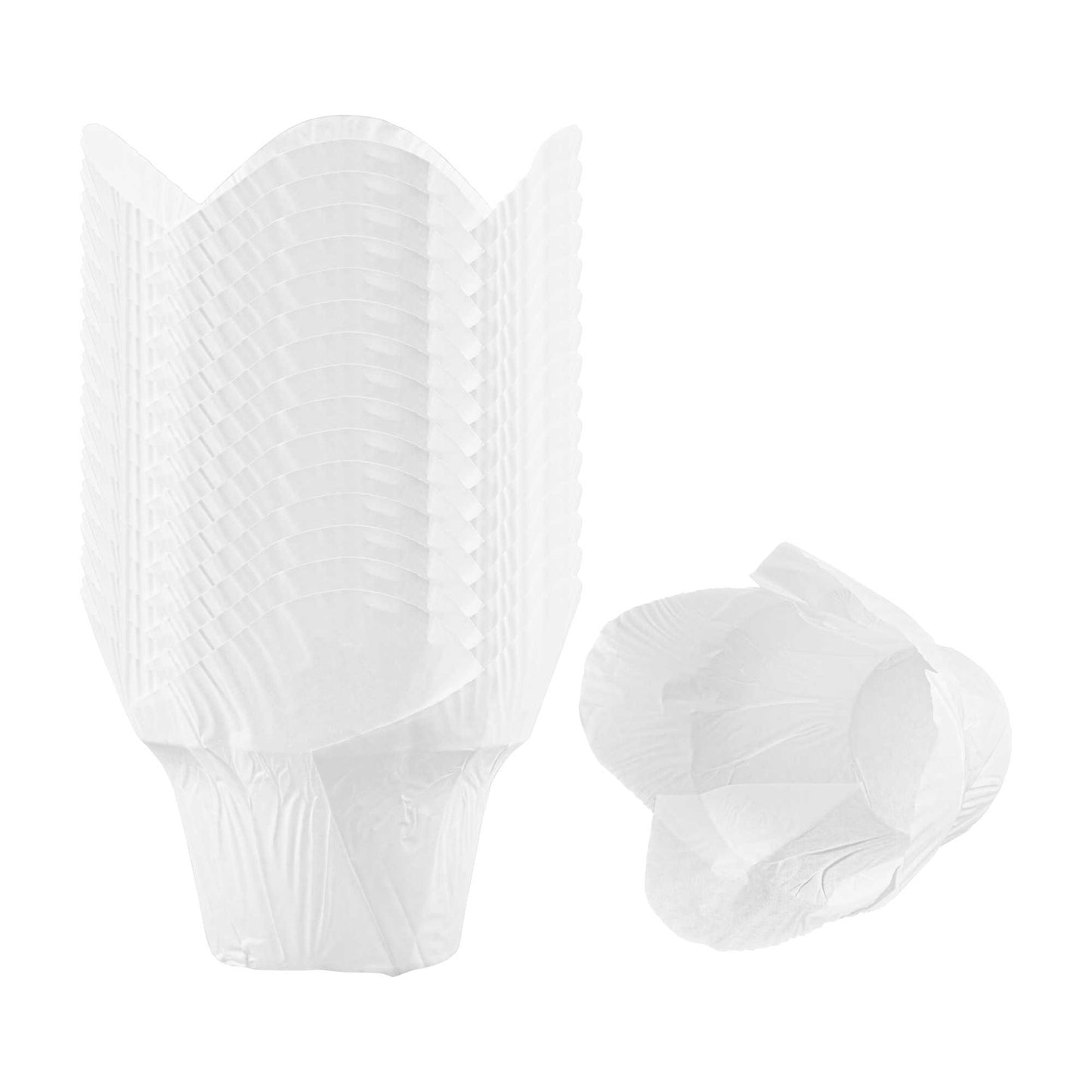 Panificio 6 oz Daffodil White Paper Baking Cup - Greaseproof - 3 1/4" x 3 1/4" x 3" - 200 count box