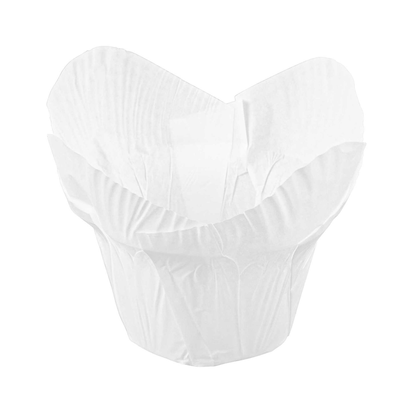 Panificio 6 oz Daffodil White Paper Baking Cup - Greaseproof - 3 1/4" x 3 1/4" x 3" - 200 count box