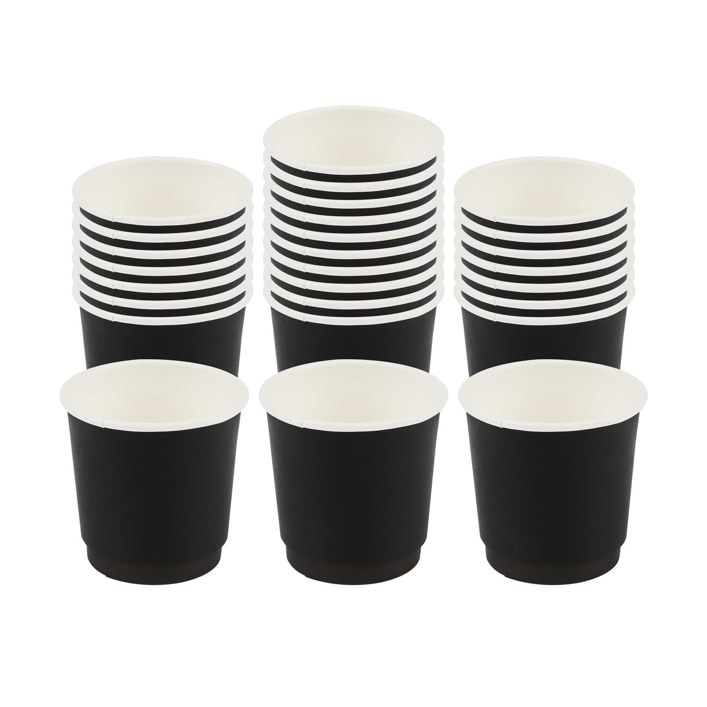 Restpresso 4 oz Black Paper Coffee Cup - Double Wall - 2 1/2" x 2 1/2" x 2 1/4" - 500 count box