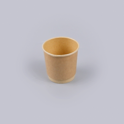 Restpresso 4 oz Kraft Paper Coffee Cup - Double Wall - 2 1/2" x 2 1/2" x 2 1/4" - 25 count box