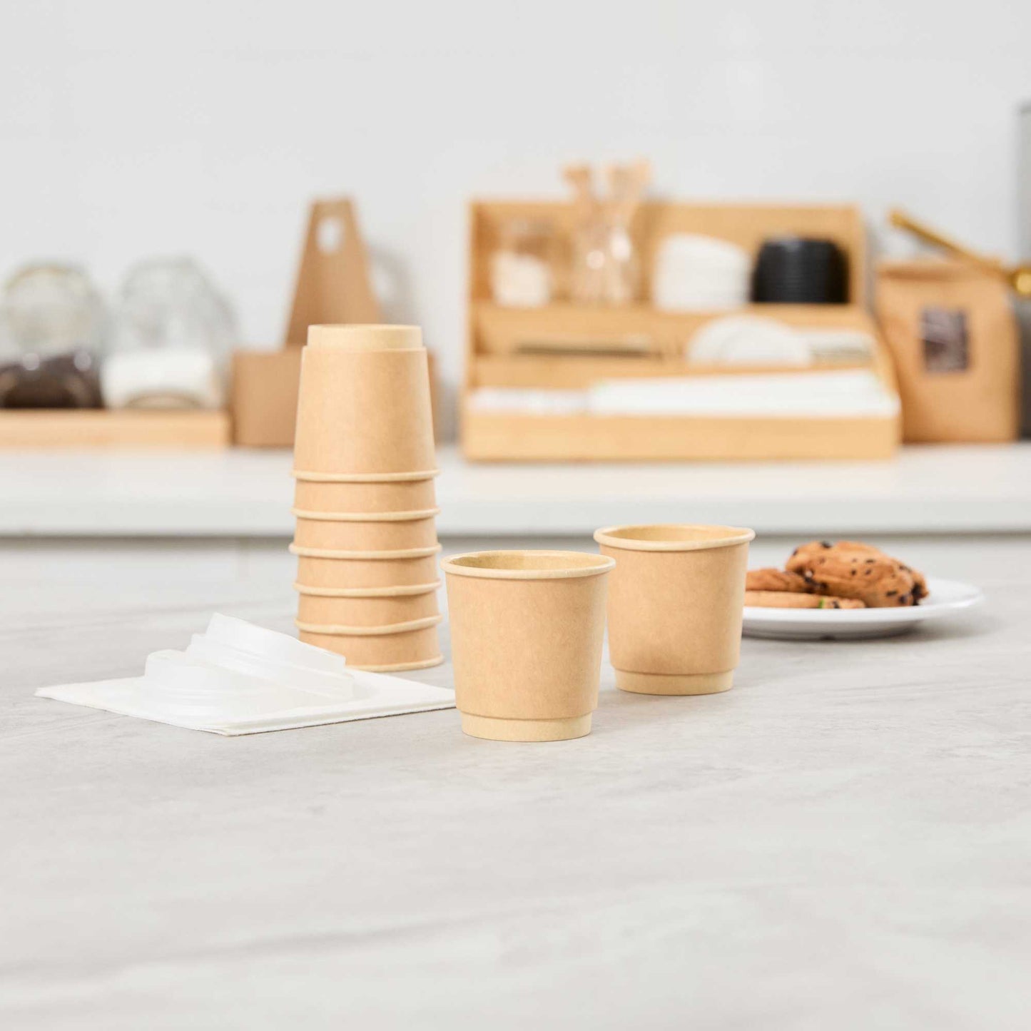 Restpresso 4 oz Kraft Paper Coffee Cup - Double Wall - 2 1/2" x 2 1/2" x 2 1/4" - 500 count box