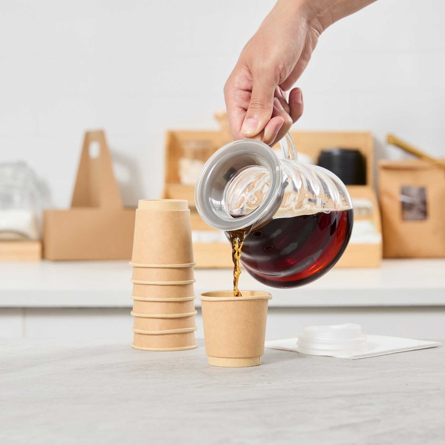 Restpresso 4 oz Kraft Paper Coffee Cup - Double Wall - 2 1/2" x 2 1/2" x 2 1/4" - 500 count box