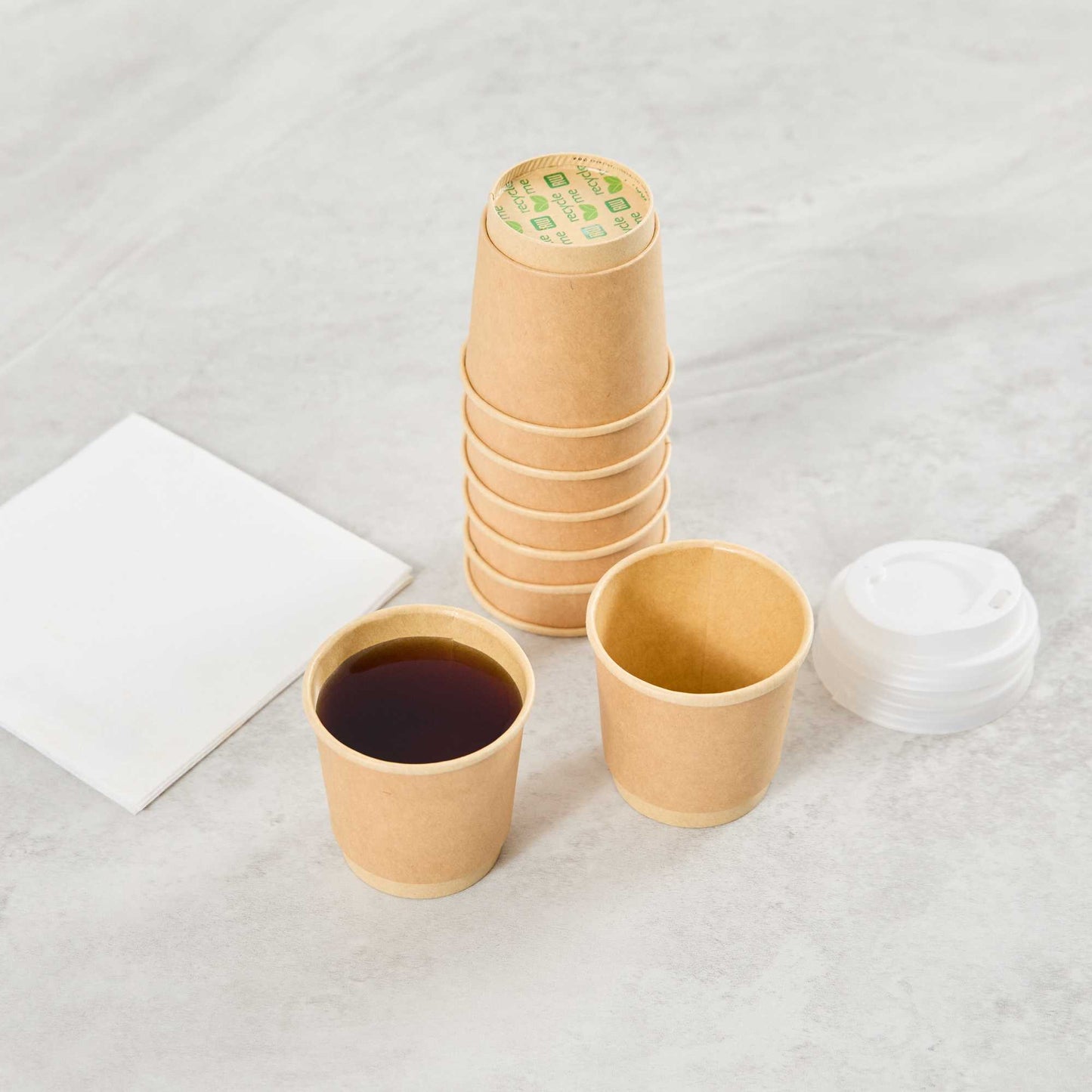 Restpresso 4 oz Kraft Paper Coffee Cup - Double Wall - 2 1/2" x 2 1/2" x 2 1/4" - 500 count box