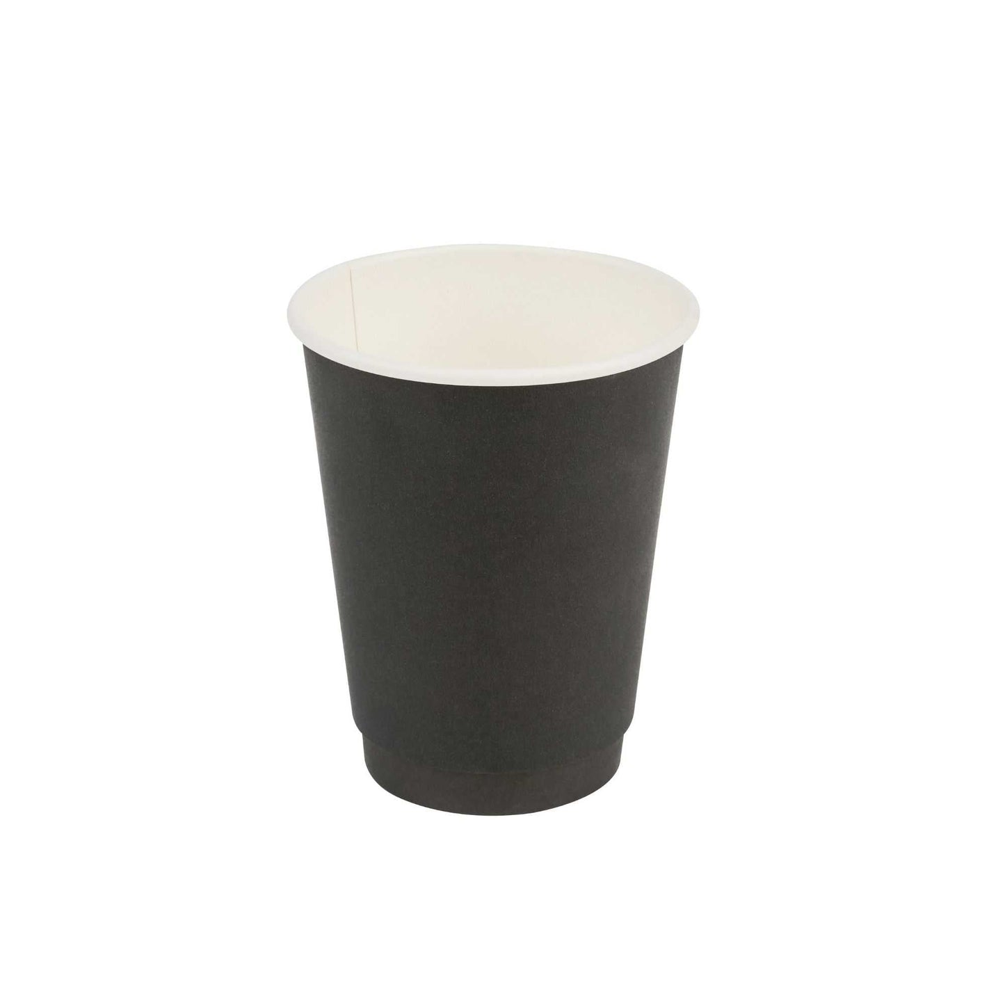 Restpresso 12 oz Black Paper Coffee Cup - Double Wall - 3 1/2" x 3 1/2" x 4 1/4" - 25 count box