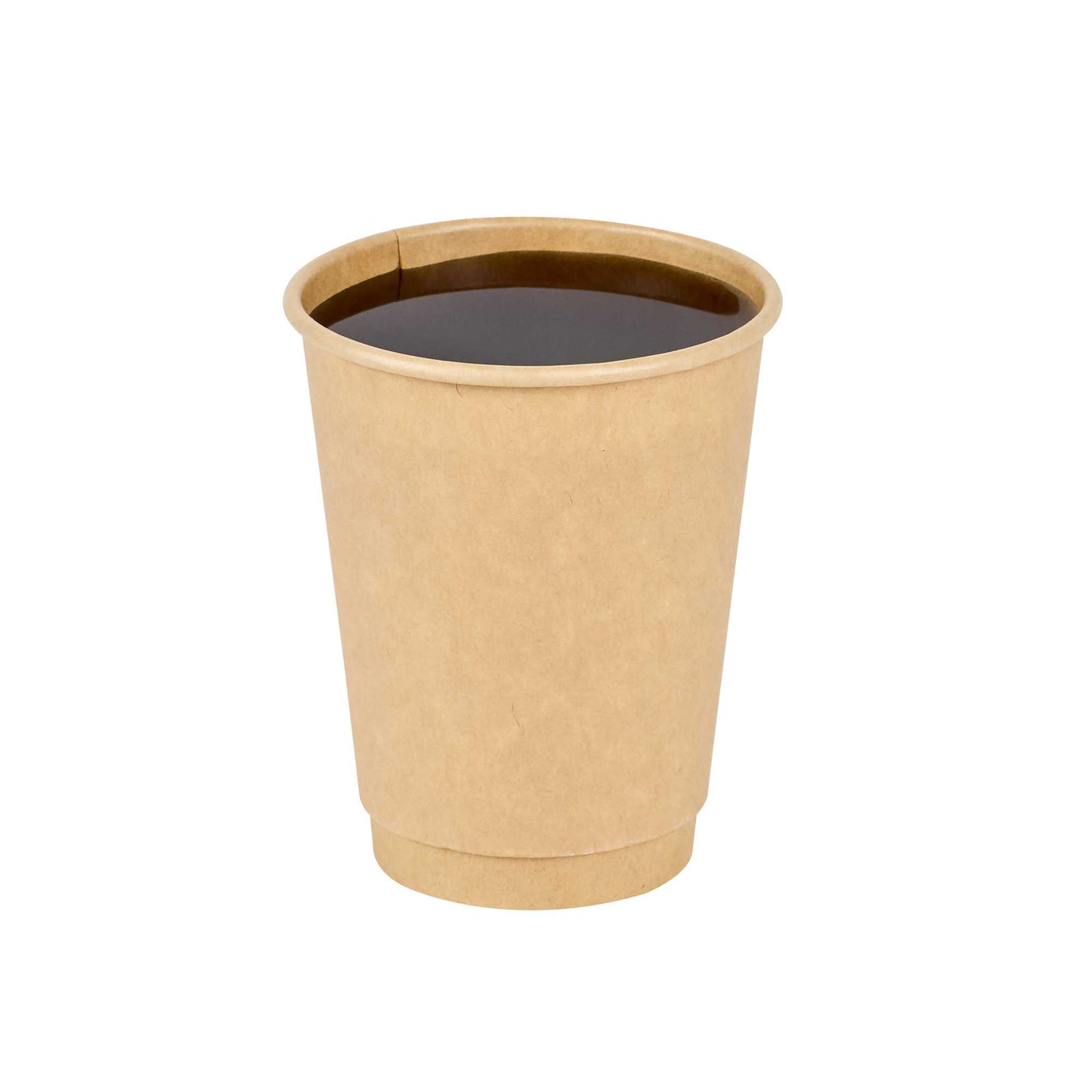 Restpresso 12 oz Kraft Paper Coffee Cup - Double Wall - 3 1/2" x 3 1/2" x 4 1/4" - 25 count box