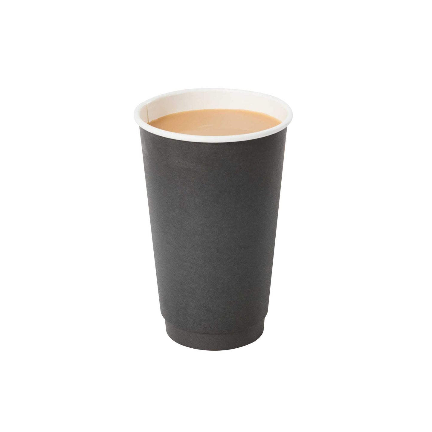 Restpresso 16 oz Black Paper Coffee Cup - Double Wall - 3 1/2" x 3 1/2" x 5 1/2" - 25 count box