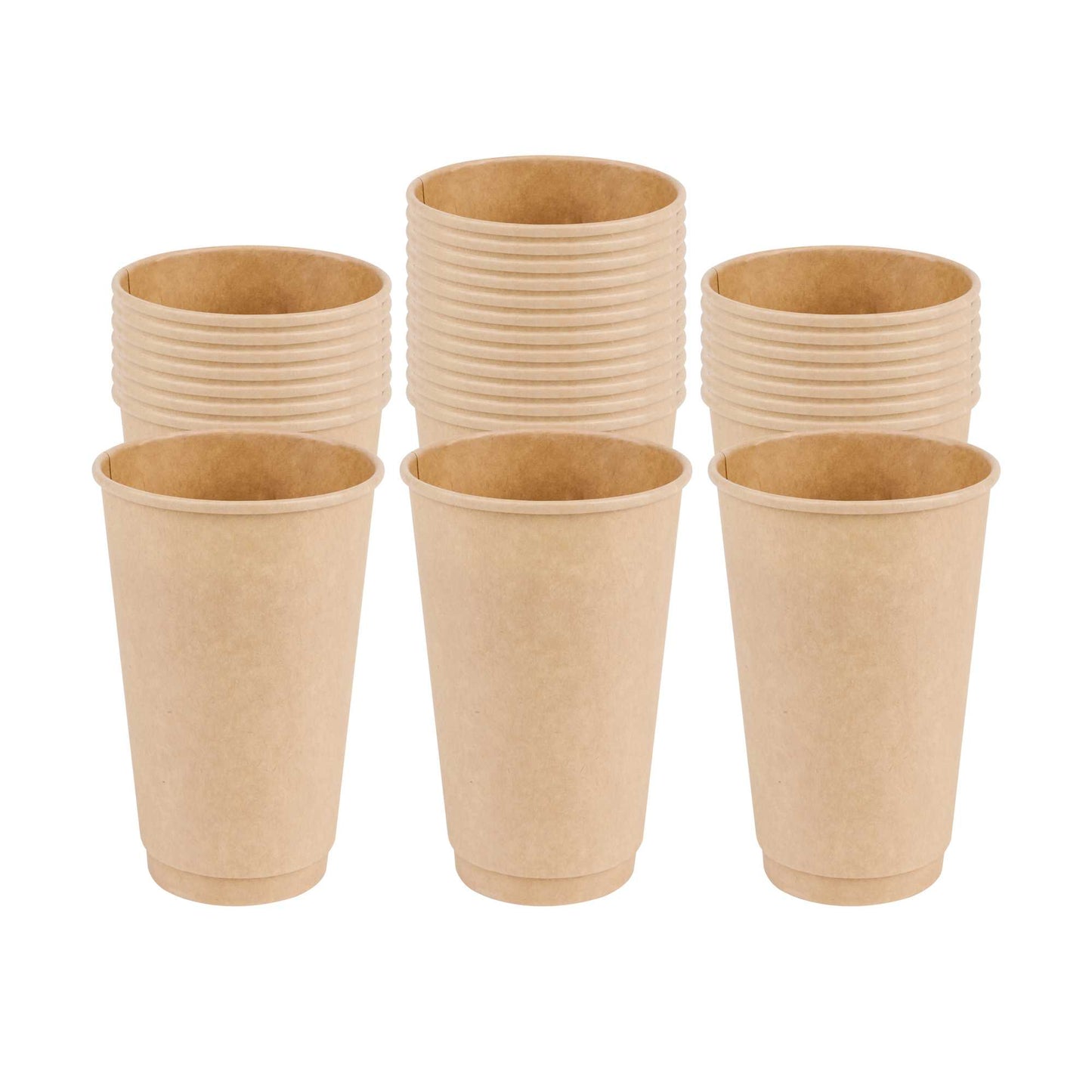 Restpresso 16 oz Kraft Paper Coffee Cup - Double Wall - 3 1/2" x 3 1/2" x 5 1/2" - 25 count box