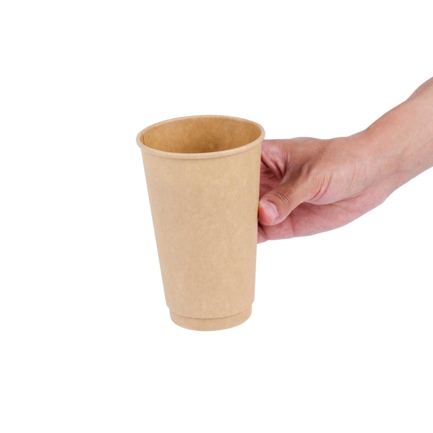 Restpresso 16 oz Kraft Paper Coffee Cup - Double Wall - 3 1/2" x 3 1/2" x 5 1/2" - 25 count box