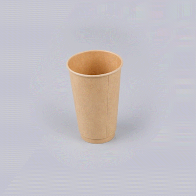 Restpresso 16 oz Kraft Paper Coffee Cup - Double Wall - 3 1/2" x 3 1/2" x 5 1/2" - 500 count box