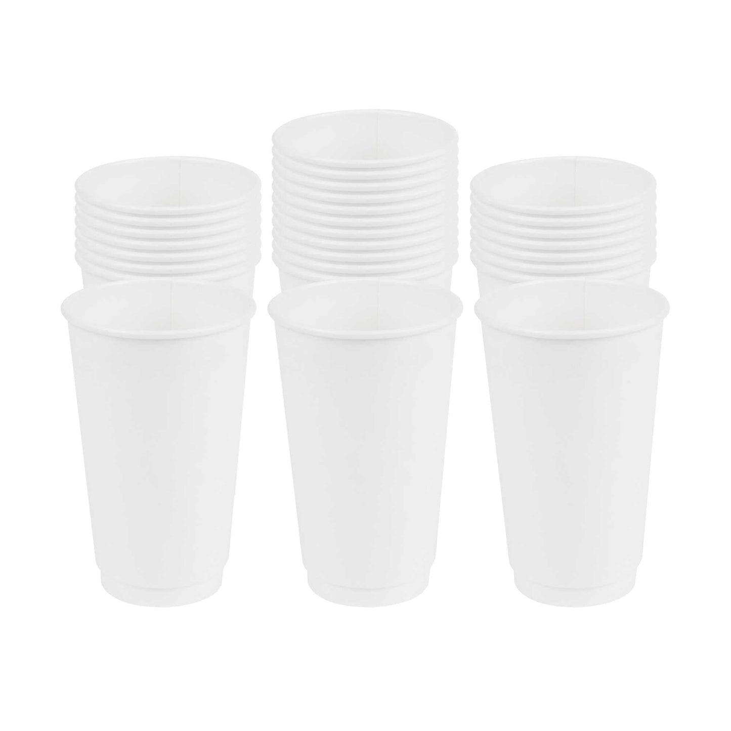 Restpresso 16 oz White Paper Coffee Cup - Double Wall - 3 1/2" x 3 1/2" x 5 1/2" - 25 count box