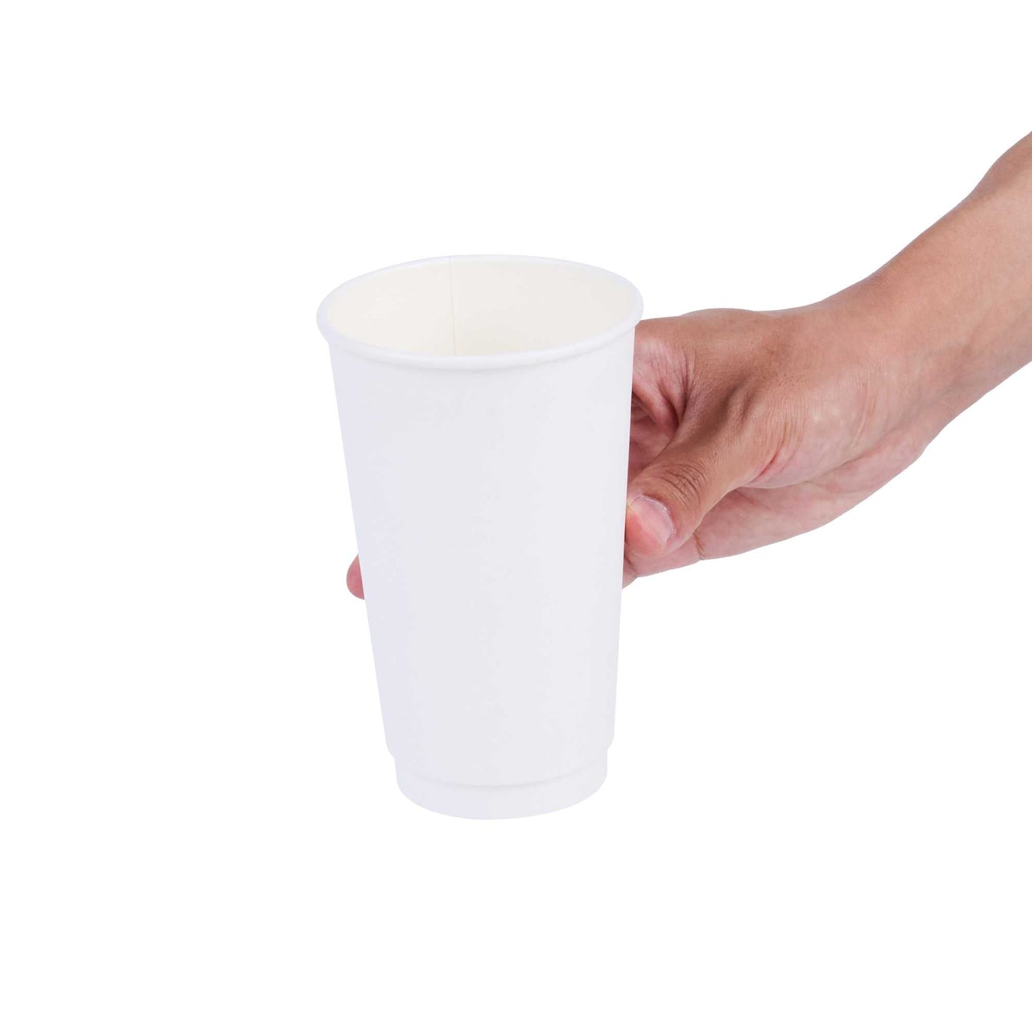 Restpresso 16 oz White Paper Coffee Cup - Double Wall - 3 1/2" x 3 1/2" x 5 1/2" - 25 count box
