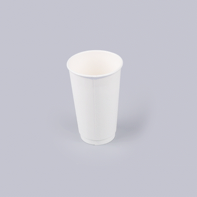 Restpresso 16 oz White Paper Coffee Cup - Double Wall - 3 1/2" x 3 1/2" x 5 1/2" - 25 count box