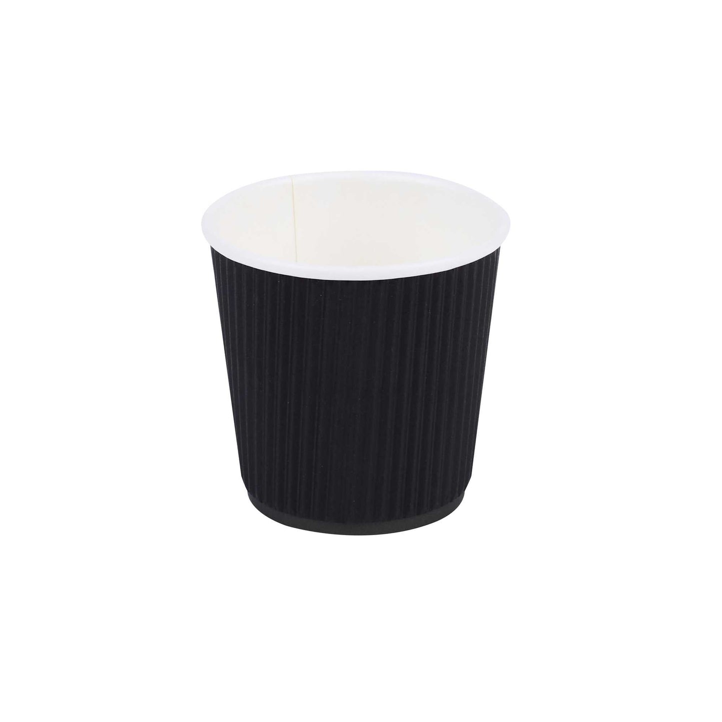 Restpresso 4 oz Black Paper Coffee Cup - Ripple Wall - 2 1/2" x 2 1/2" x 2 1/4" - 500 count box