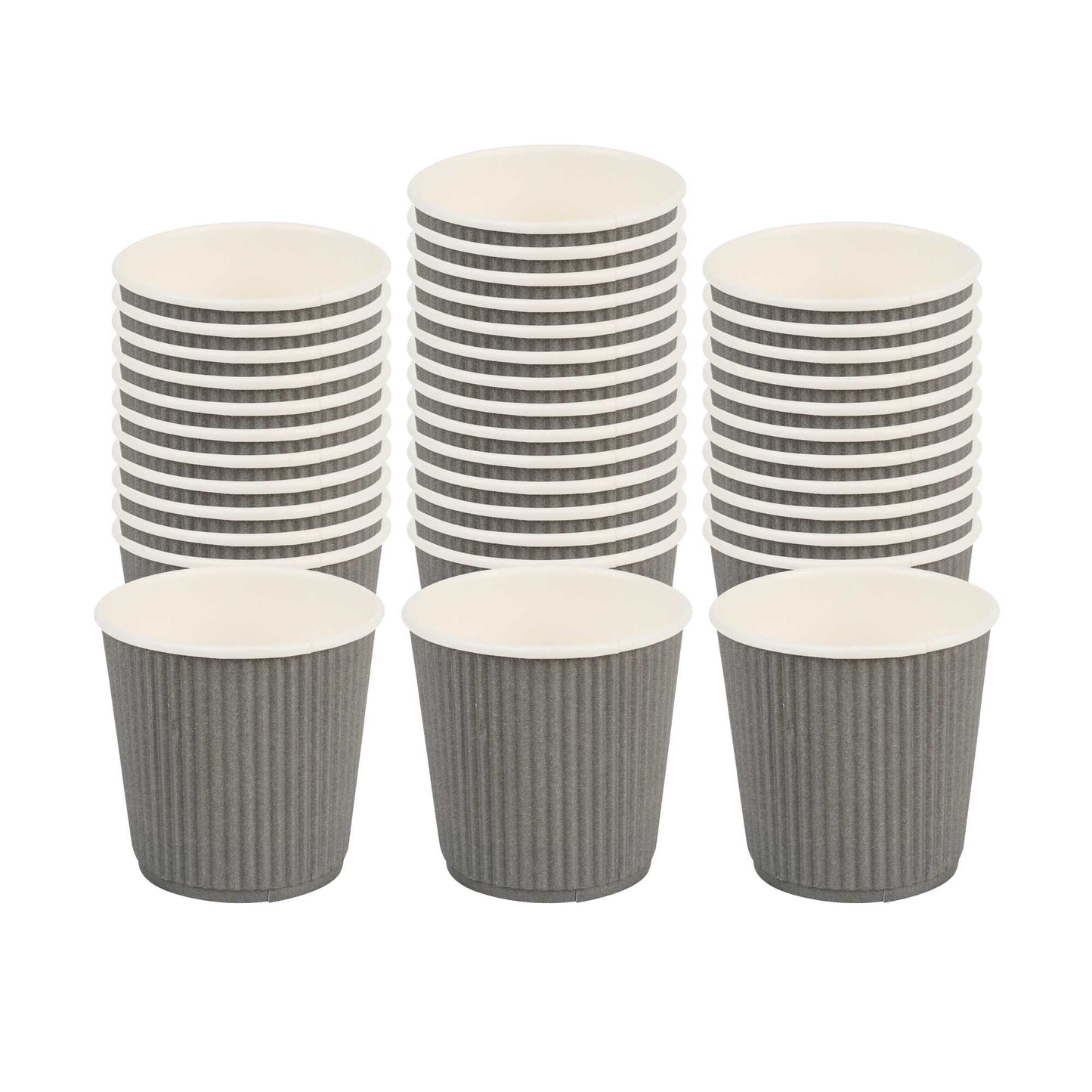 Restpresso 4 oz Gray Paper Coffee Cup - Ripple Wall - 2 1/2" x 2 1/2" x 2 1/4" - 500 count box