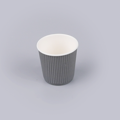 Restpresso 4 oz Gray Paper Coffee Cup - Ripple Wall - 2 1/2" x 2 1/2" x 2 1/4" - 500 count box